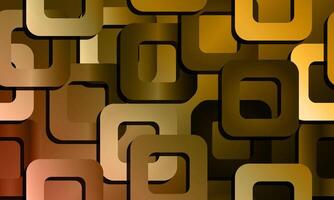 Abstract geometric brown background with gold squares pattern. vector
