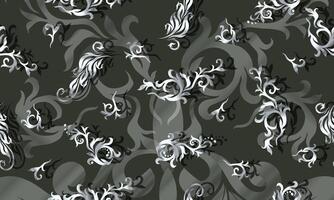 floral ornament seamless pattern on dark background. retro swirl pattern. vector