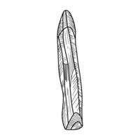 Hand-drawn crystal illustration with sharp lines and a monochrome palette, showcasing raw mineral textures perfect for geology, design, or minimalist decor vector