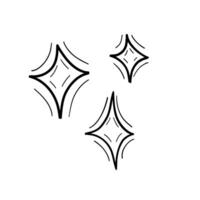 Minimal abstract star shapes in a clean black-and-white design, featuring celestial motifs and symmetrical patterns for modern, cosmic-themed visuals vector
