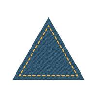 Blue denim design with triangle with stitcher. vector