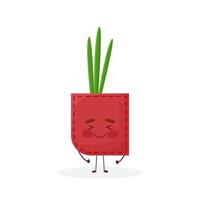 Onion shaped patch pocket. Character pocket onion. Cartoon style. Isolated on white background. Design element. vector