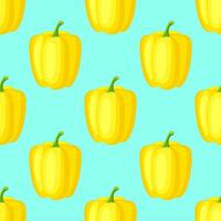 Yellow paprika pepper seamless pattern. decorative design for backdrops, wrapping paper, fabric textile prints. vector