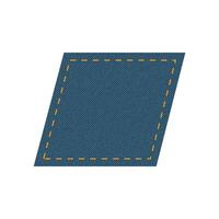 Blue denim design with parallelogram with stitcher. vector