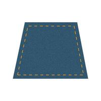Blue denim design with trapezoid with stitcher. vector