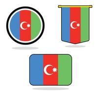 Azerbaijan set of flag banner Azerbaijan flag with white background illustration design Azerbaijan independence day banner design vector