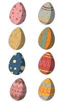 Easter eggs collection. isolated elements on white background. colorful hand drawn easter eggs vector