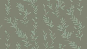 Botanical Patterns on a Soft Green Background vector