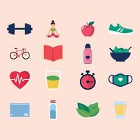 Vibrant Icons for Health and Wellness vector