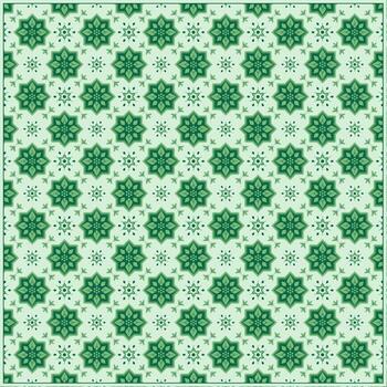 beautiful green batik pattern with unique octagonal star ornaments vector