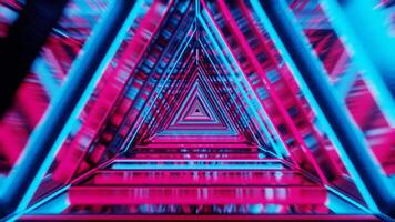 Futuristic Metallic Glass Reflection Infinite Triangle Corridor Pathway, 4K Seamless Loop 3D Animation Background video