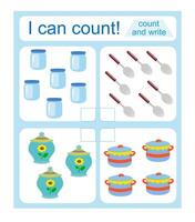 Math activity for kids. I can count. illustration. vector