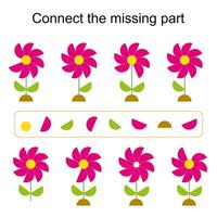Connect the missing part. Task for the development of attention and logic. vector