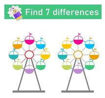 Find 7 differences. Logic puzzle game for children. Preschool worksheet activity. illustration vector