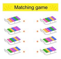 Matching game. Task for the development of attention and logic. vector