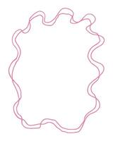 A pink ribbon frame. The line is curvy and has a wavy appearance vector