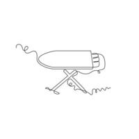 illustration of ironing table one continuous line art. line, simple, hand drawn and sketch style. for icon, symbol, sign or logo vector