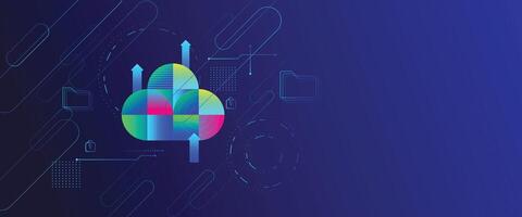 Cloud technology for storage data.neworking innovation . futuristic background concept. vector