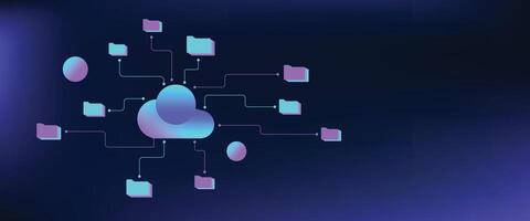 Cloud technology futuristic and innovation. Networking technology. Modern futuristic design.Cloud computing Abstract technology illustration background. vector