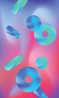 Abstract futuristic, technology background, fluid shapes in vibrant neon colors, blue, green, and cyan. vector