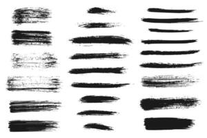 Hand drawn collection of abstract ink lines and brush strokes. Grunge set of graphic elements isolated on white background. vector