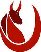 Red Bull Or Ox Face Silhouette Symbol Of 2021 Year Of The Ox vector
