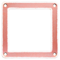 A square metal frame with a white border png