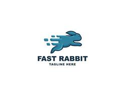 Fast rabbit logo design character vector