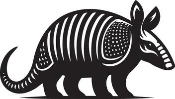 Stylized Armadillo Silhouette Against a Landscape Circle vector