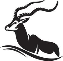 an antelope with long horns on a white background vector