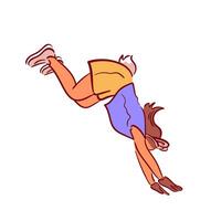 Quadrobics is a dynamic fitness concept, imaginative workouts, featuring nature-inspired movements and urban challenges for an energizing approach to health and lifestyle. Girl in a bunny costume vector