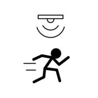 Motion sensor security run icon symbol design vector