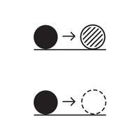 Object motion physics science icon symbol design vector