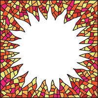 Decorative colorful mosaic frame. Star shape frame. Black lines. Empty space for text or picture. vector