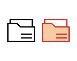 flat folder document icon illustration vector