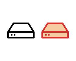 flat external hard disk icon illustration vector