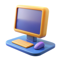 A computer monitor with a mouse and keyboard png