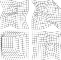 Geometric Wave Patterns in Black and White vector