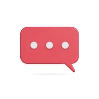 A red speech bubble with three dots on it vector
