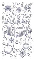 Merry Christmas. Story post with hand drawn text. vector