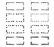 Set of grunge black frames. Brushes borders. vector