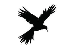 Flying bird silhouette art, perfect for nature inspired designs, logos, and creative projects. vector