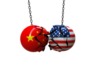 Collision of Global Powers A Visual Metaphor of Conflict png