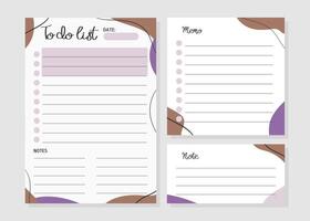Template of to do list, note, memo in Mocha Mousse color 2025. Illustration for agenda, planners, checklists, notebooks, cards and other stationery. Layout in A5. vector