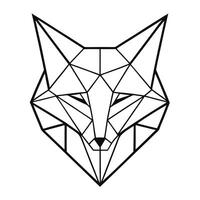 A geometric fox head on a white background vector