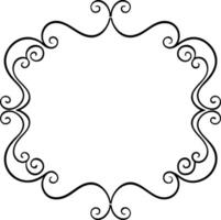 A black and white ornate frame with swirls vector