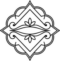 A black and white design with a floral pattern vector