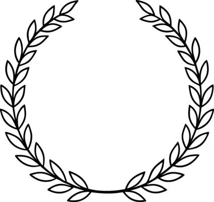 A laurel wreath on a white background