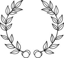 A laurel wreath with leaves and berries vector