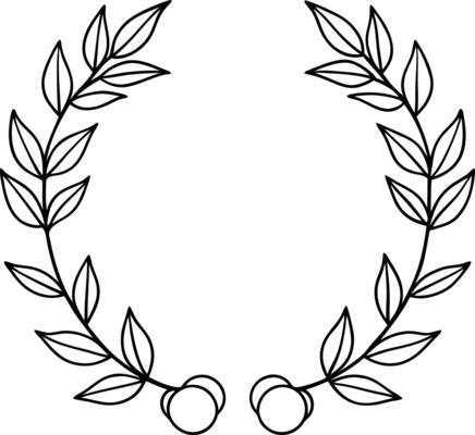 A laurel wreath with leaves and berries